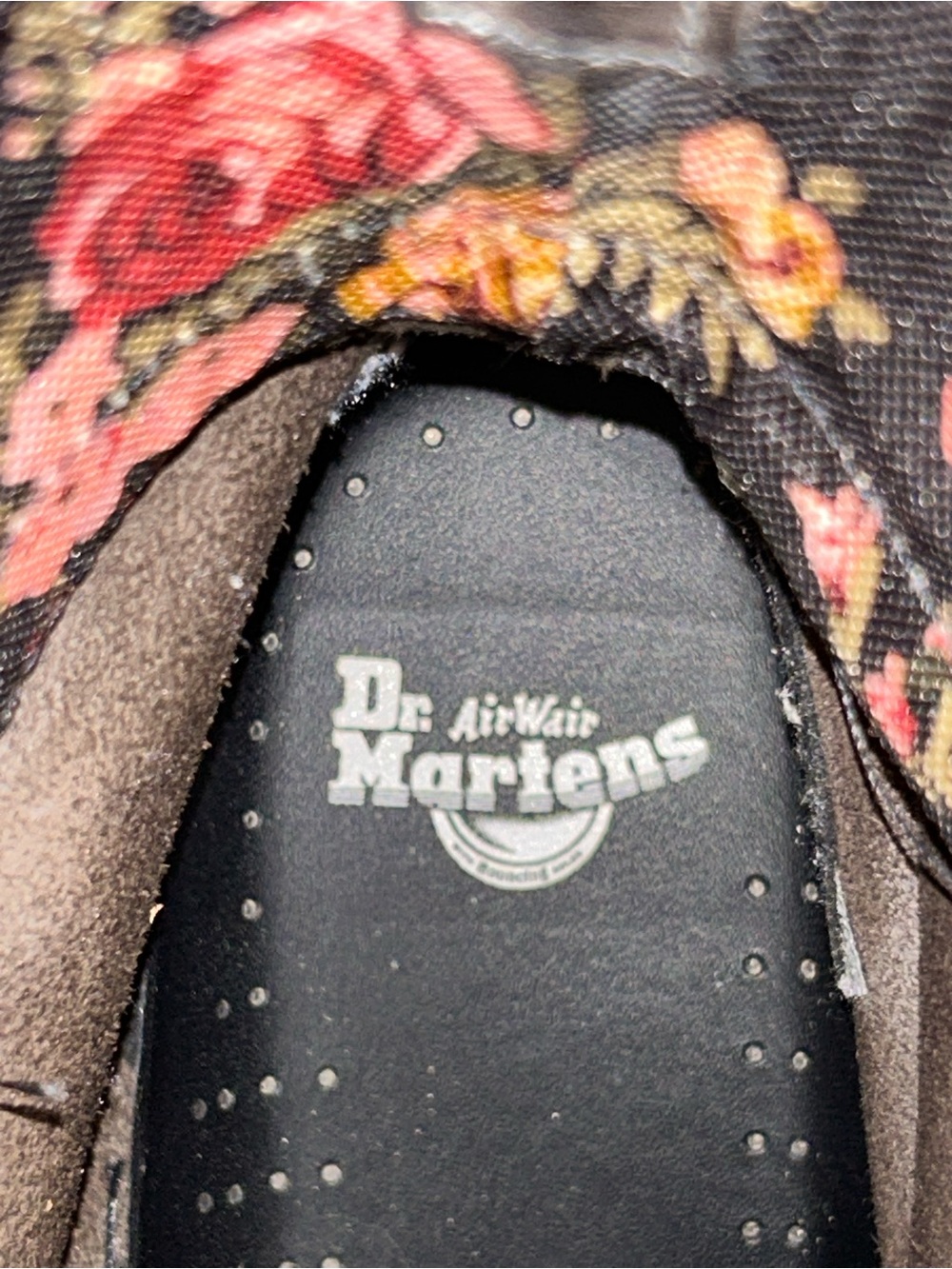 Dr. Martens Triumph 1914 Gray Distressed Floral-Lined Lace-Up Combat Boot Size 9 - Picture 12 of 16